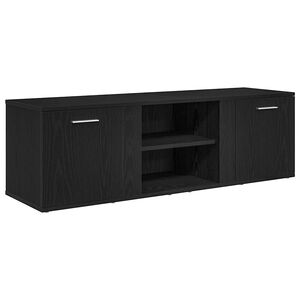 vidaXL TV-meubel Zwart Eiken 120x34x37 cm Bewerkt Hout