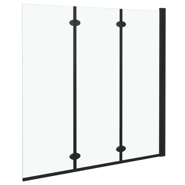 vidaXL Douchewand inklapbaar 3 panelen 130x138 cm ESG zwart