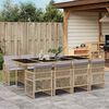 vidaXL 9-delige Tuinset met kussens poly rattan beige