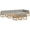 vidaXL Buiten bankenset 9 pcs Wit en Lichtgrijs 79 x 79 x 37 cm