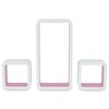 vidaXL Wandplanken kubus 6 st wit en roze