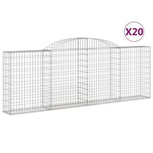 vidaXL Schanskorven 20 st gewelfd 300x30x100/120 cm ijzer