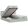 vidaXL Ottoman Bed met Matrassen en LED Lichtgrijs 200 x 200 cm