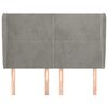 vidaXL Hoofdbord met randen 147x23x118/128 cm fluweel lichtgrijs