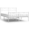 vidaXL Bedframe met hoofd- en voeteneinde metaal wit 120 x 190 cm