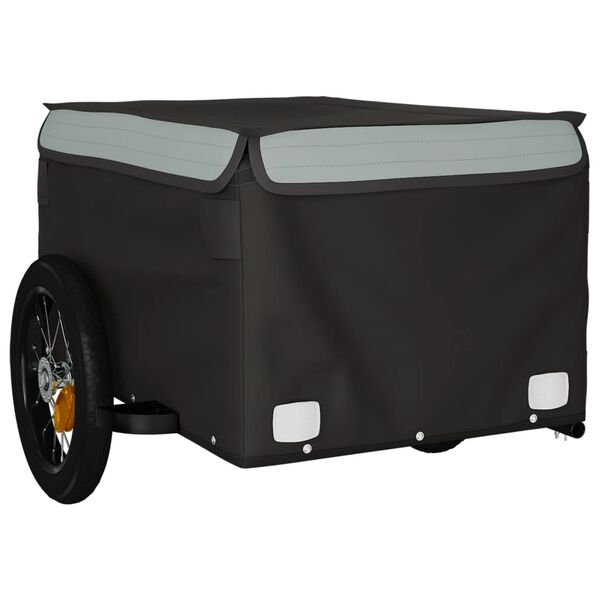 vidaXL Fietstrailer 30 kg ijzer zwart en grijs
