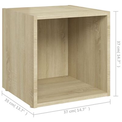 vidaXL Tv-meubelen 4 st 37x35x37 cm bewerkt hout sonoma eikenkleurig