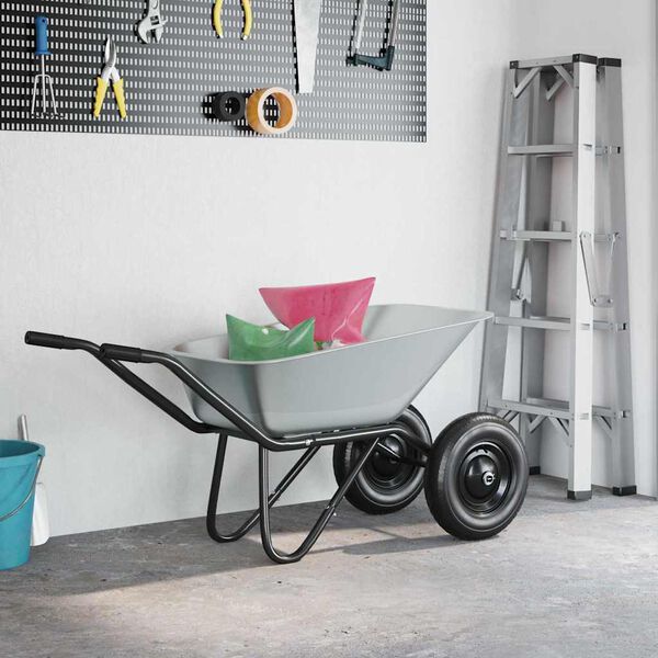 vidaXL Vervanging voor kruiwagenlade Zilver 88 x 60 x 32 cm Staal