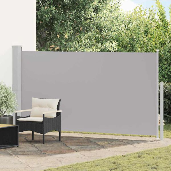 vidaXL Tuinscherm uittrekbaar 160x300 cm grijs