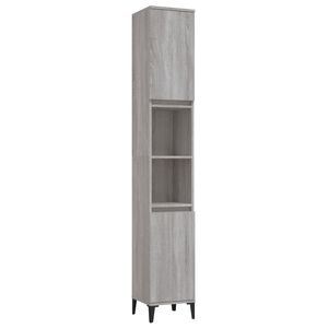 vidaXL Badkamerkast 30x30x190 cm bewerkt hout grijs sonoma eikenkleur