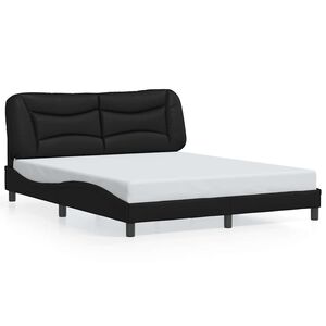 vidaXL Bedframe zonder matras "Hvar" kunstleer zwart 160x200 cm