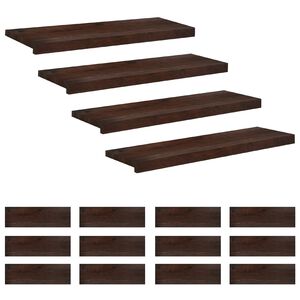 vidaXL Traplopers 16 st 80 x 25 x 2 cm Donkerbruin Massief beukenhout