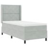 vidaXL Boxspringbed met hoofdeinde Lichtgrijs 90 x 200 cm Fluweel