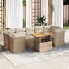 vidaXL 8-delige Loungeset met kussens poly rattan beige