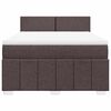 vidaXL Boxspring met matras stof donkerbruin 140x190 cm
