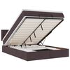 vidaXL Bed poef met matras en LED's 140x190 cm stof donkerbruin