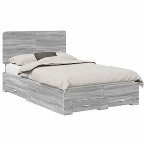 vidaXL Bedframe met hoofdeinde Grijs Sonoma 120 x 200 cm Bewerkt hout