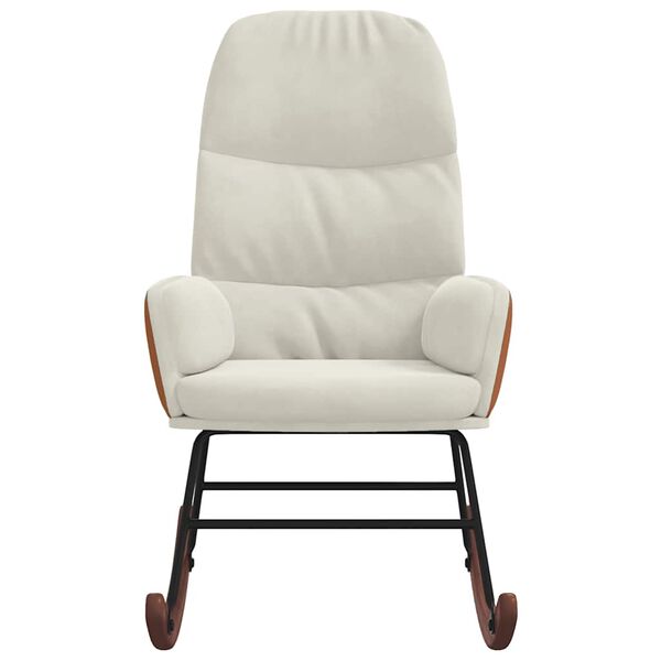 vidaXL Schommelstoel fluweel cr&egrave;mewit