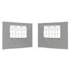 vidaXL Party Tent Zijwand 2 st 300 x 195 cm Lichtgrijs PE en staal
