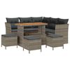 vidaXL Tuinbankenset 9 pcs Grijs poly rattan