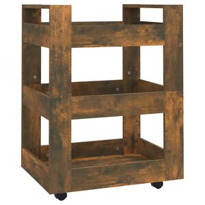 vidaXL Keukentrolley 60x45x80 cm bewerkt hout gerookt eikenkleurig