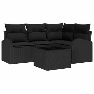 vidaXL Tuin Sofa Set 5 pcs Zwart poly rattan