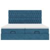 vidaXL Bed poef met matrassen en leds 200x200 cm fluweel donkerblauw