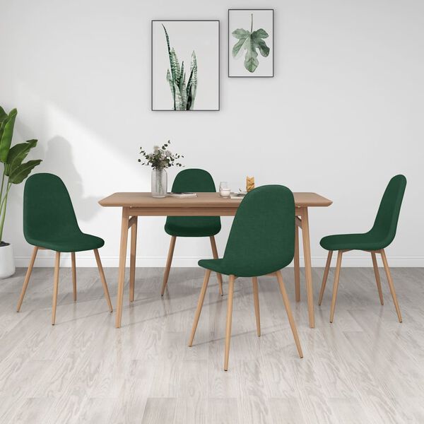 vidaXL Eetkamerstoelen 4 st stof groen