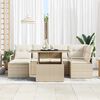 vidaXL Tuin Sofa Set met kussen 7 pcs beige en cr&egrave;mekleurig