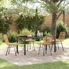 vidaXL Tuin eettafelset 5 pcs Bruin Gepoedercoat staal