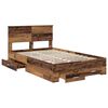 vidaXL Bedframe met hoofdeinde Oudhout 120 x 190 cm Bewerkt hout