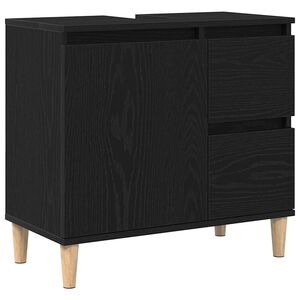 vidaXL Badkamer Kast met lade Zwart Eiken 65 x 33 x 60 cm Bewerkt hout