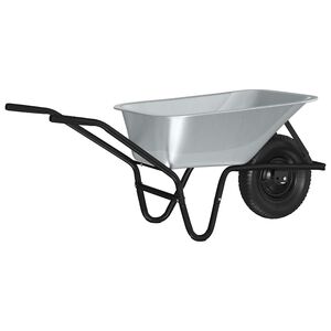 vidaXL Kruiwagen Zilver en Zwart 141 x 60 x 57 cm Staal