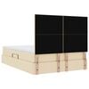 vidaXL Opbergbed met LED met matras Cr&egrave;me 140 x 200 cm Polyester