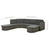 vidaXL 4-delige Loungeset met kussens poly rattan grijs