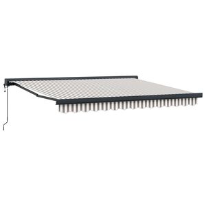 vidaXL Uitschuifbare luifel Lichtgrijs en wit. 300 x 250 cm
