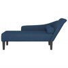 vidaXL Chaise longue met kussens stof blauw