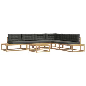 vidaXL Buiten bankenset 7 st 5-zits Polyester Wit 79 x 79 x 37 cm