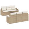 vidaXL Bankstel met kussen met kussen 7 pcs Beige en Crème poly rattan