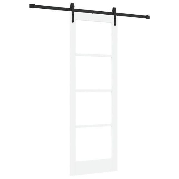 vidaXL Schuifdeur Wit 73,5 x 211 cm Massief grenenhout en glas