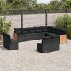 vidaXL 12-delige Loungeset met kussens poly rattan zwart