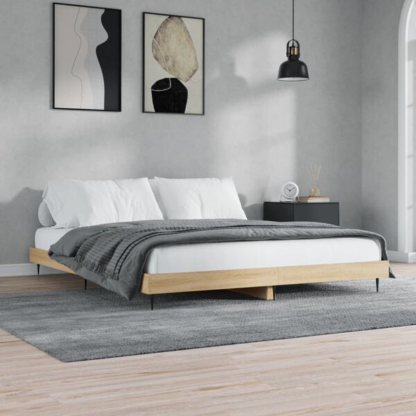 vidaXL Bedframe zonder matras hout sonoma eikenkleurig 140x200 cm