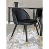 Venture Home Eetkamerstoelen 2 st Velvet leer-look zwart en messing
