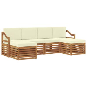 vidaXL Sofa-Sets 6 pcs Natuurlijk en Cr&egrave;me Massief Acaciahout