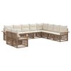 vidaXL Tuinbankenset 10 st Beige poly rattan
