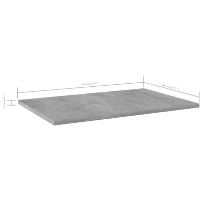 vidaXL Wandschappen 4 st 60x40x1,5 cm spaanplaat betongrijs