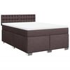 vidaXL Boxspring met matras stof donkerbruin 160x200 cm