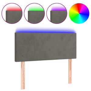 vidaXL Hoofdbord LED 80x5x78/88 cm fluweel donkergrijs