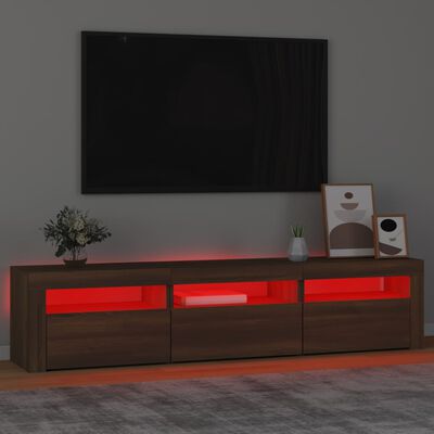 vidaXL Tv-meubel met LED-verlichting 180x35x40 cm bruin eikenkleur