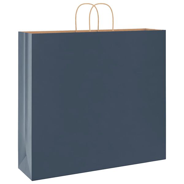 vidaXL Papieren zakken 50 st met hengsels 54x15x49 cm blauw